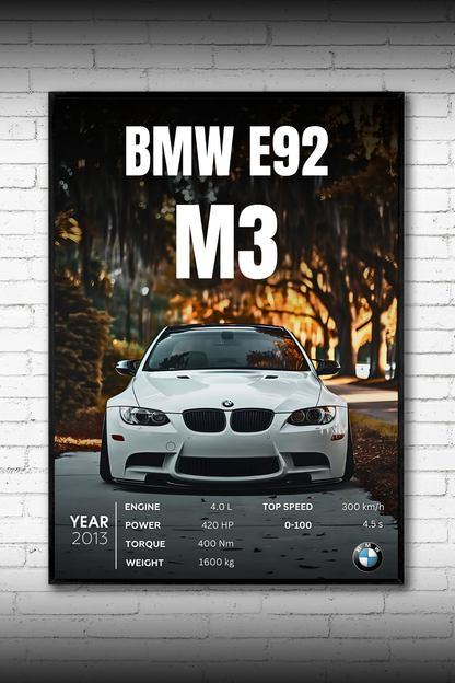 BMW E92 M3 Постер