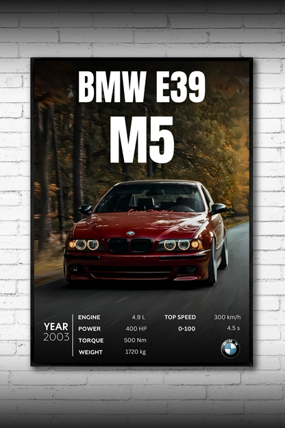 BMW E39 M5 Постер